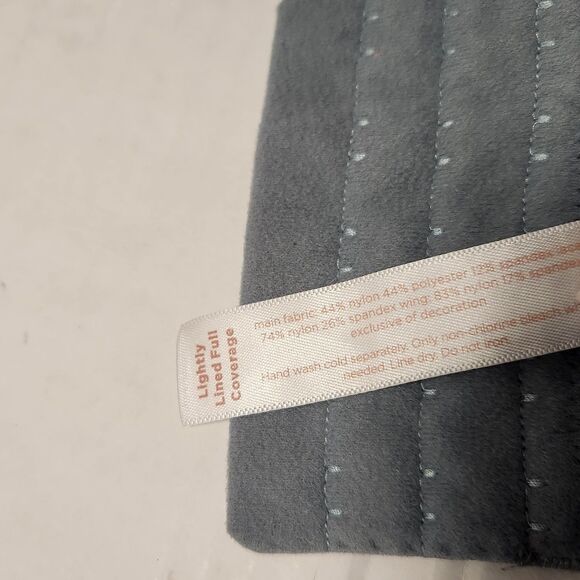 Cacique Lightly Lined Full Coverage Underwire Bra 44F Blue Gray Lace *READ* - Picture 10 of 10